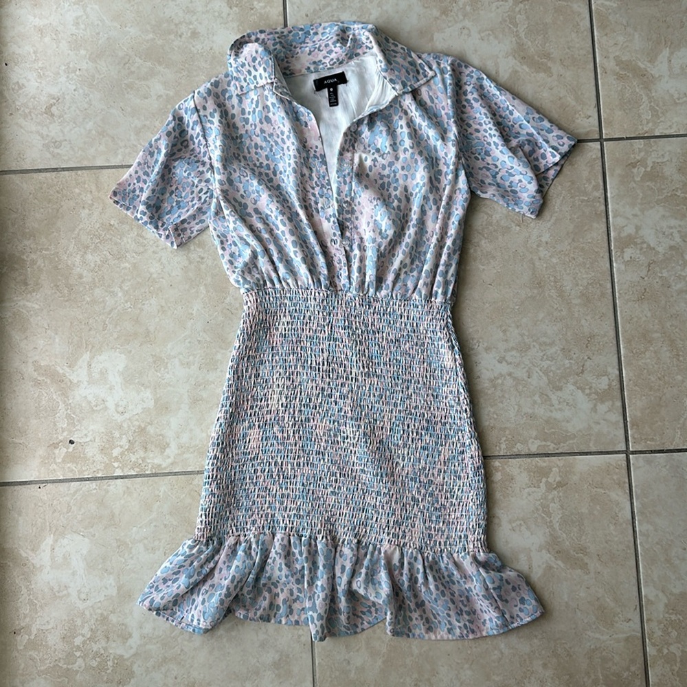 AQUA Blue & White Dress